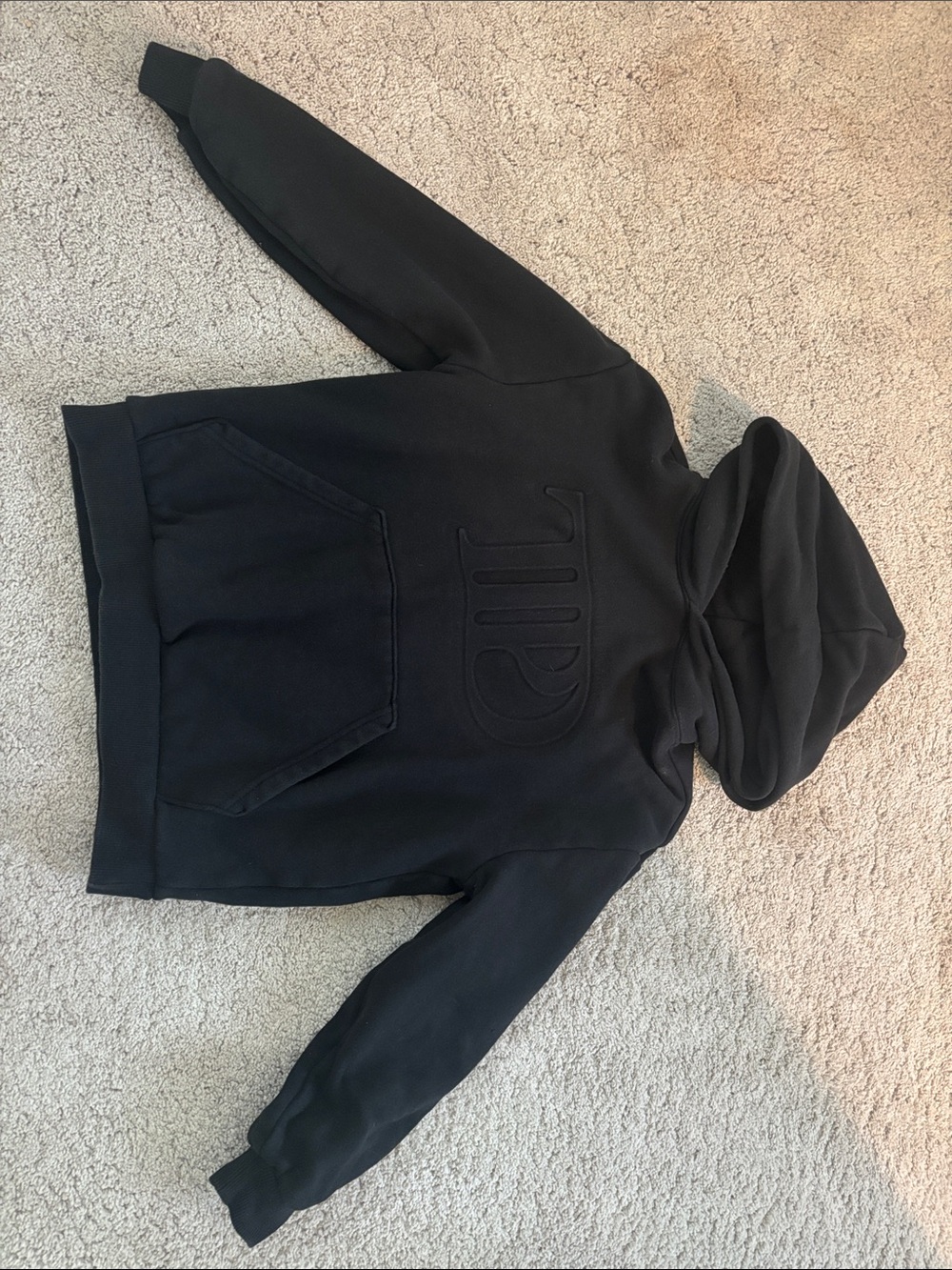 Taylor swift ttpd Black Embroidered Logo Hoodie